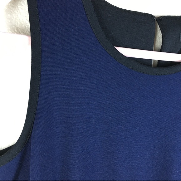 Venus Women's Navy Blue Black Asymmetrical Zip & Hem Sleeveless Dress Size 14 - Picture 4 of 11